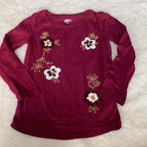 Crazy 8 maroon flower sequin top 5-6